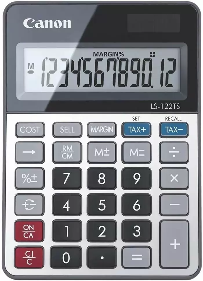 Calculator de birou Canon LS-122TS, negru/gri