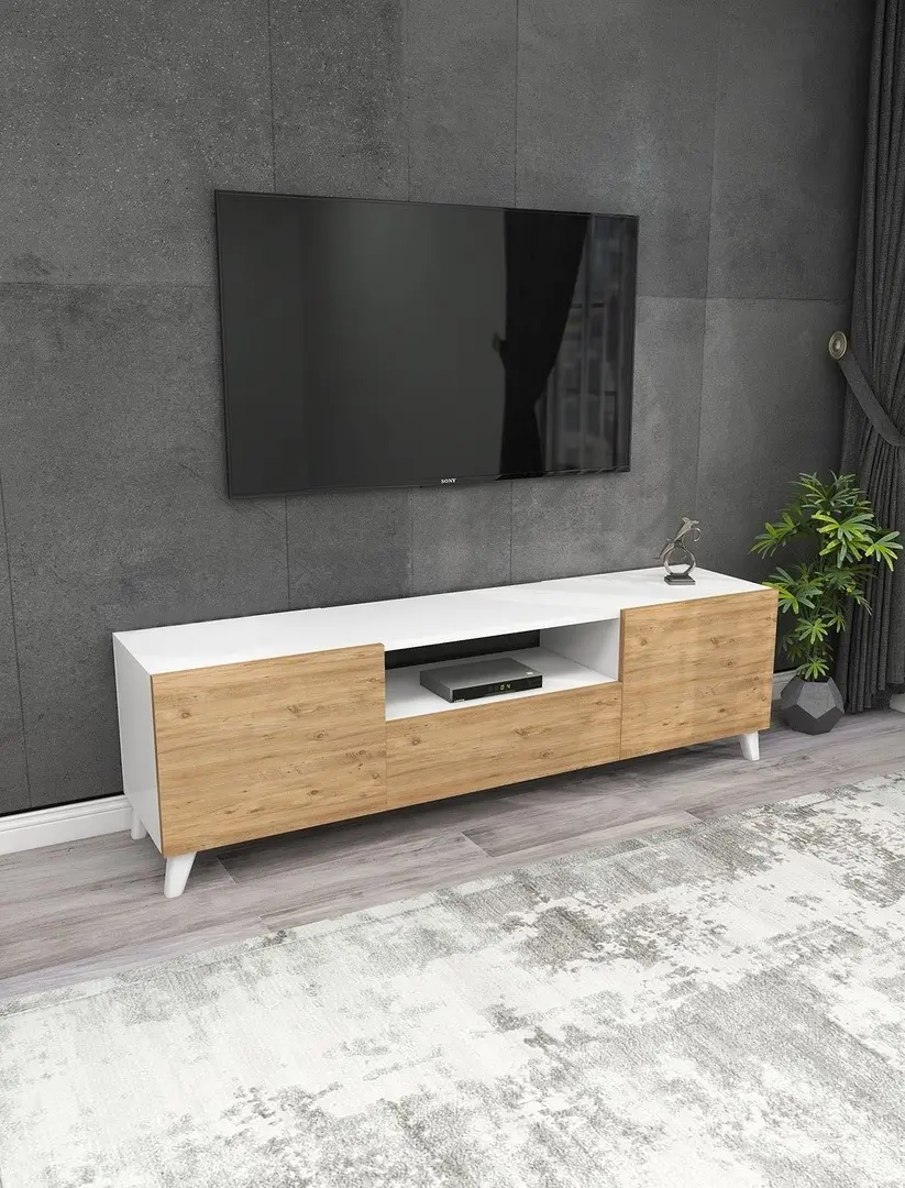 Tumbă pentru TV Fabulous 46x140cm, alb/pin