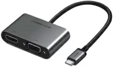Разветвитель Ugreen USB-C to HDMI + VGA 50505, серебристый