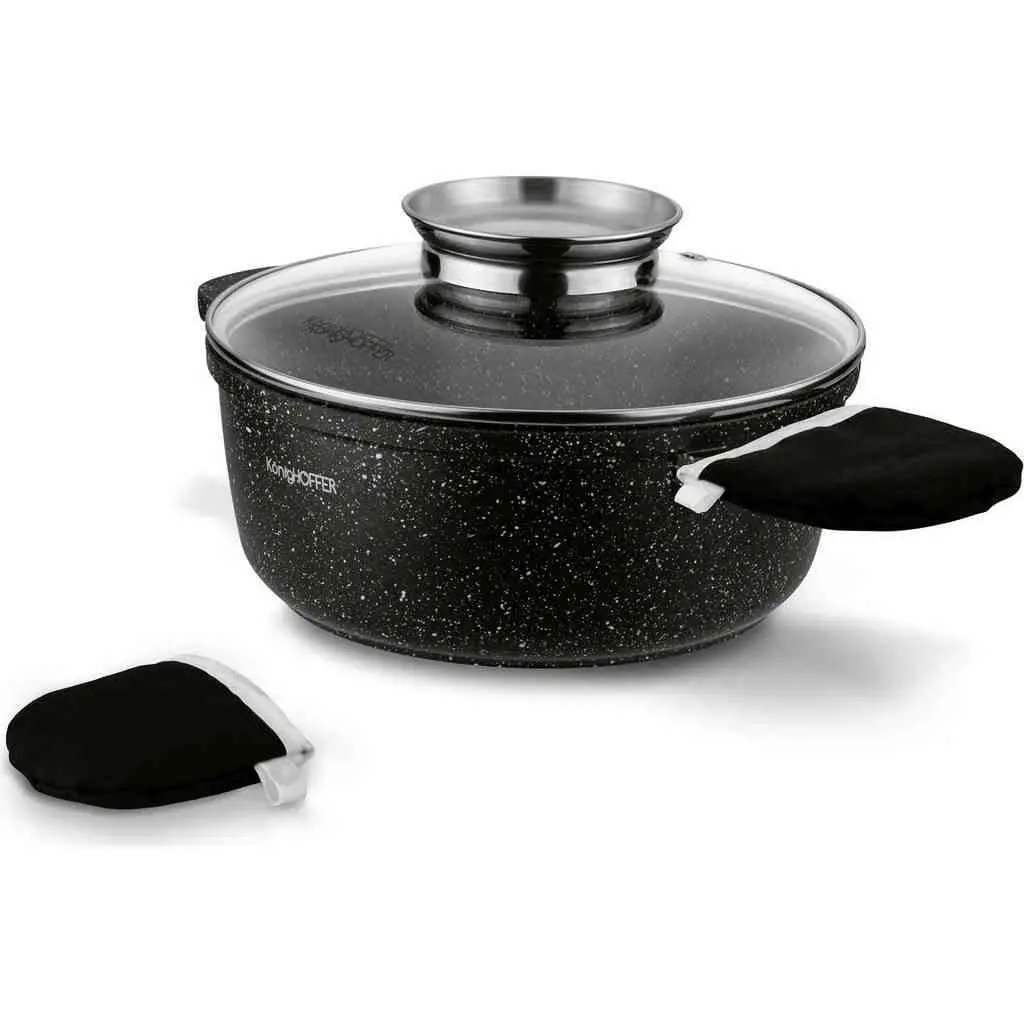 Set vase de gătit Konighoffer Pollo 14pcs, negru