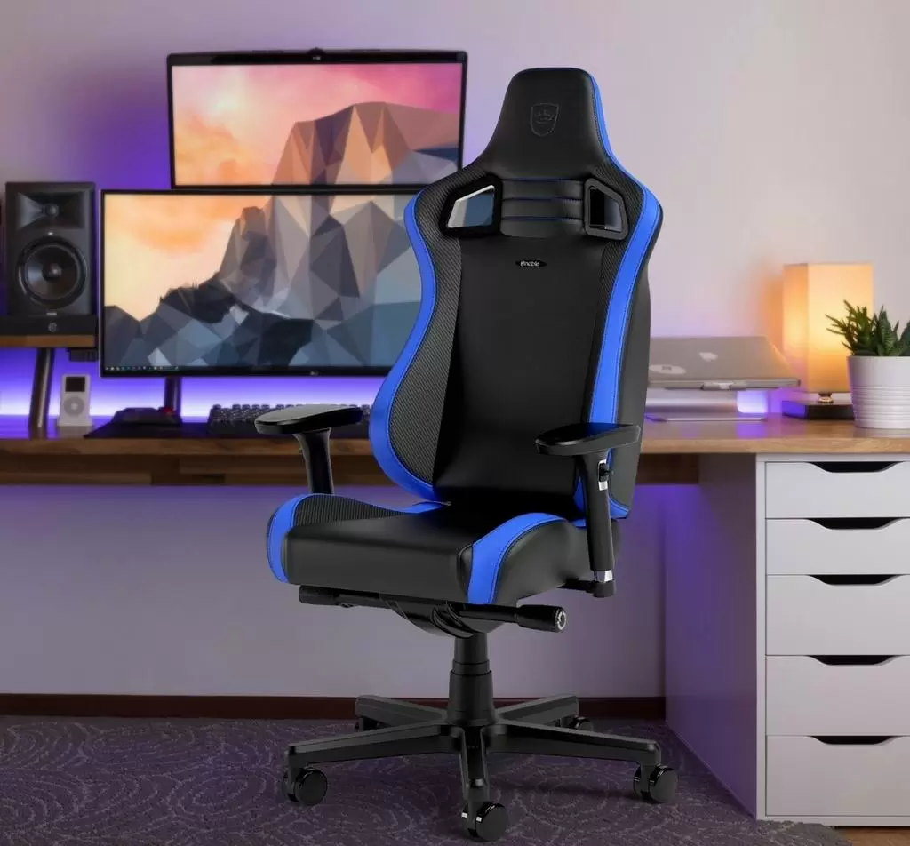 Scaun gaming Noblechairs Epic Compact NBL-ECC-PU-BLU, negru/albastru