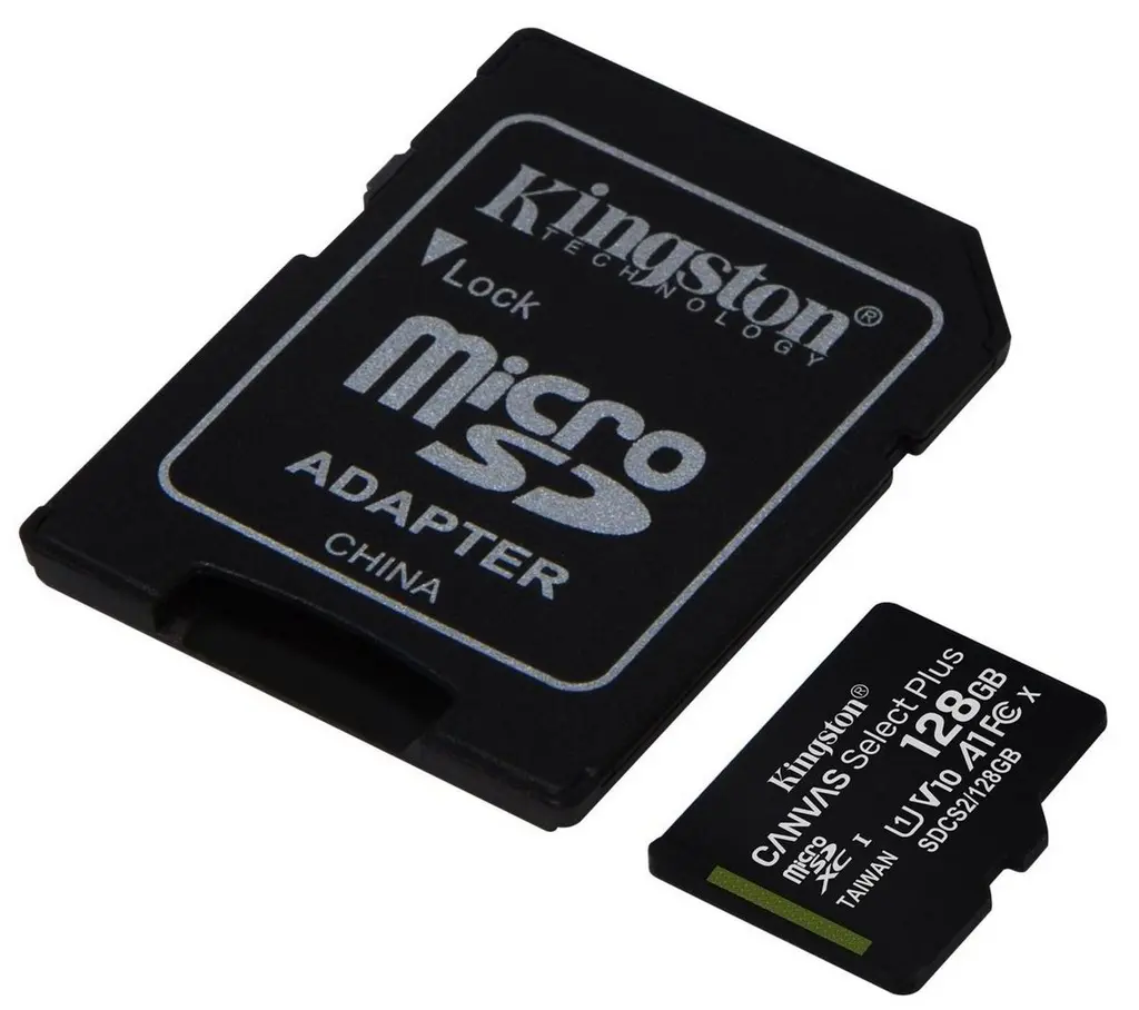 Карта памяти Kingston Canvas Select Plus microSDXC Class 10 UHS-I U1 + SD adapte, 128GB
