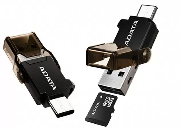 Картридер Adata USB-C OTG Reader, черный
