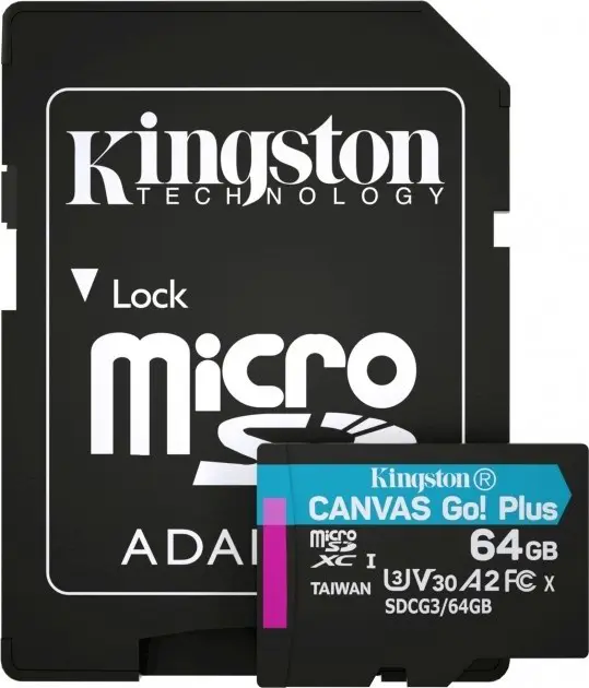 Карта памяти Kingston microSD Class10 UHS-I U3, 64GB