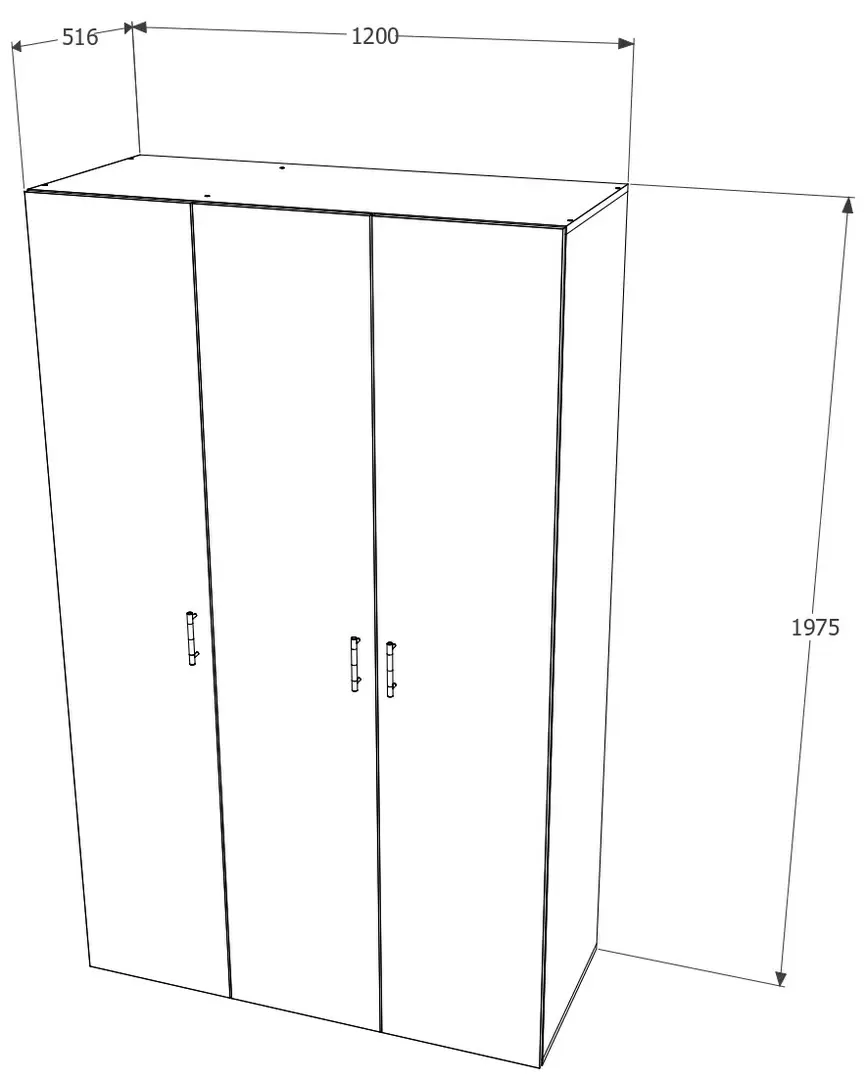 Dulap Haaus 3U 120x52x200cm, stejar sonoma