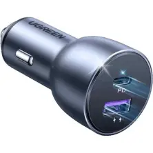 Автомобильная зарядка Ugreen USB-A + Type-C Aluminum 3A 52.5W, серый на tehnoparc.md Автомобильная зарядка Ugreen USB-A + Type-C Aluminum 3A 52.5W, серый