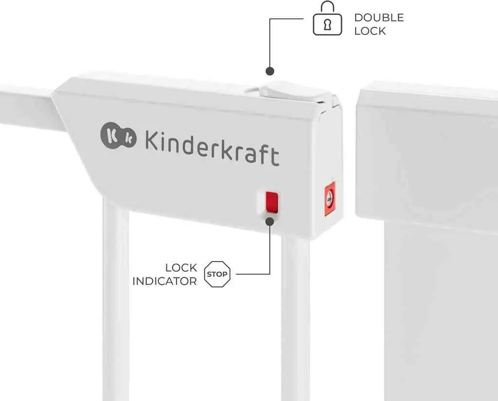 Porți de siguranță KinderKraft Safe Snap, alb