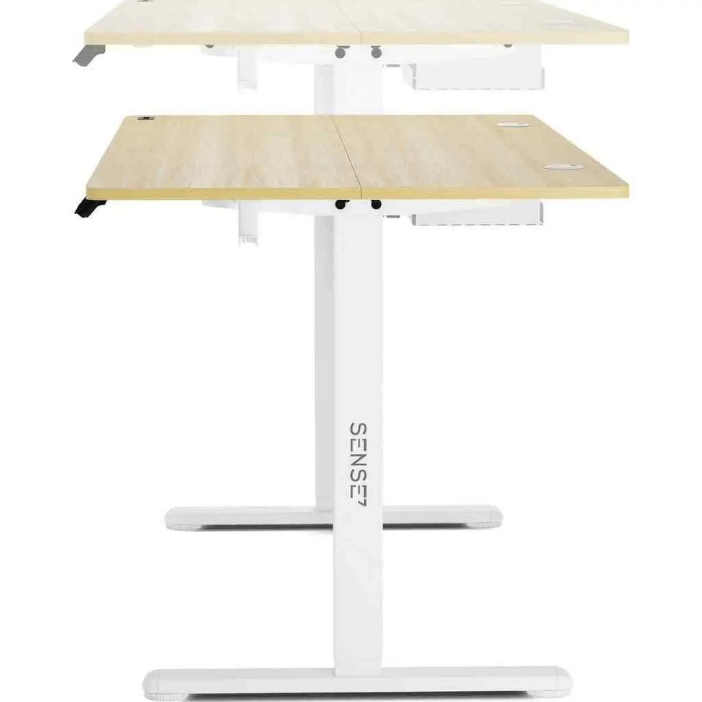 Masă de birou SENSE7 Nojo 140x70, pin alb