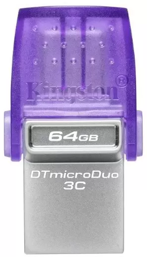 Flash USB Kingston DataTraveler microDuo 3C 64GB, violet