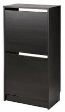 Dulap pentru încălțăminte IKEA Bissa 2 compartimente 49x28x93cm, negru-maro