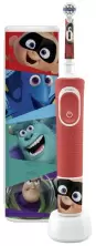 Periuță de dinți electrică Braun Kids Vitality D100 Pixar, alb|, alb/roșu