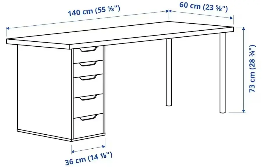 Masă de birou IKEA Lagkapten/Alex 140x60cm, verde deschis/alb