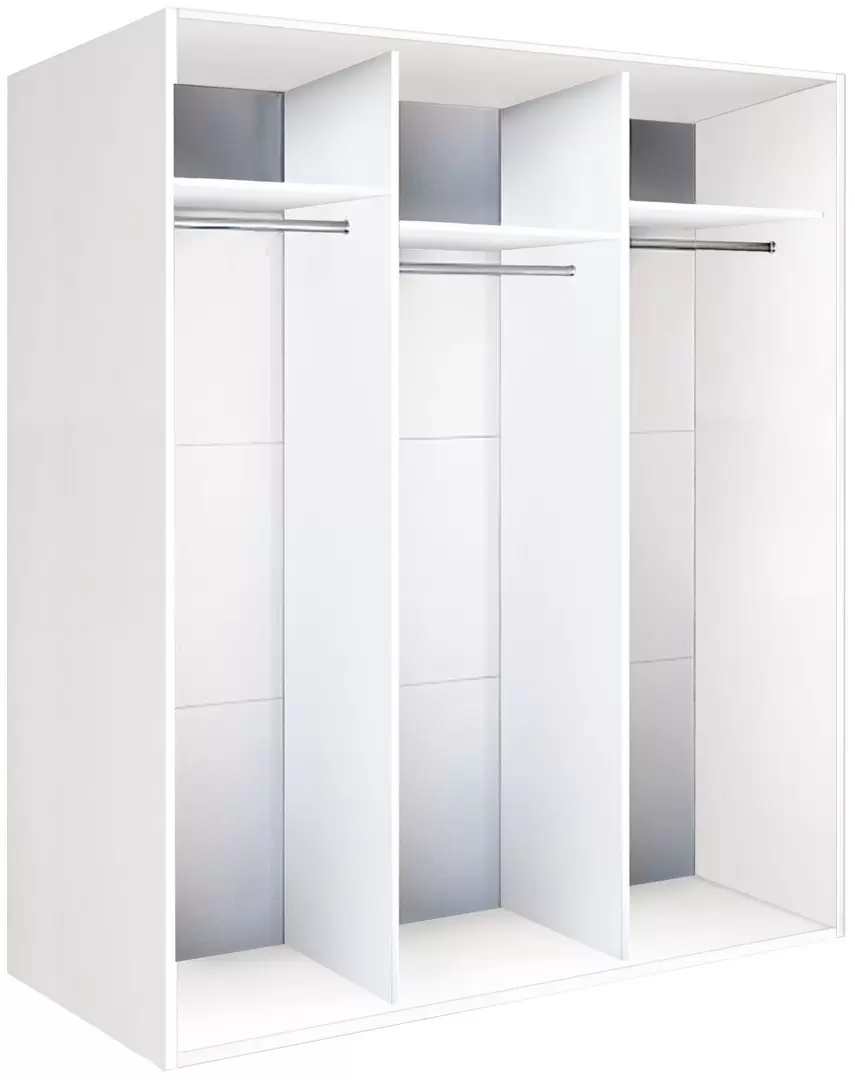 Шкаф-купе Modern Braun Top 3 179x210x60см 3 зеркала, белый