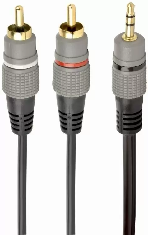 Аудио кабель Gembird CCA-352-1.5M, черный/серый