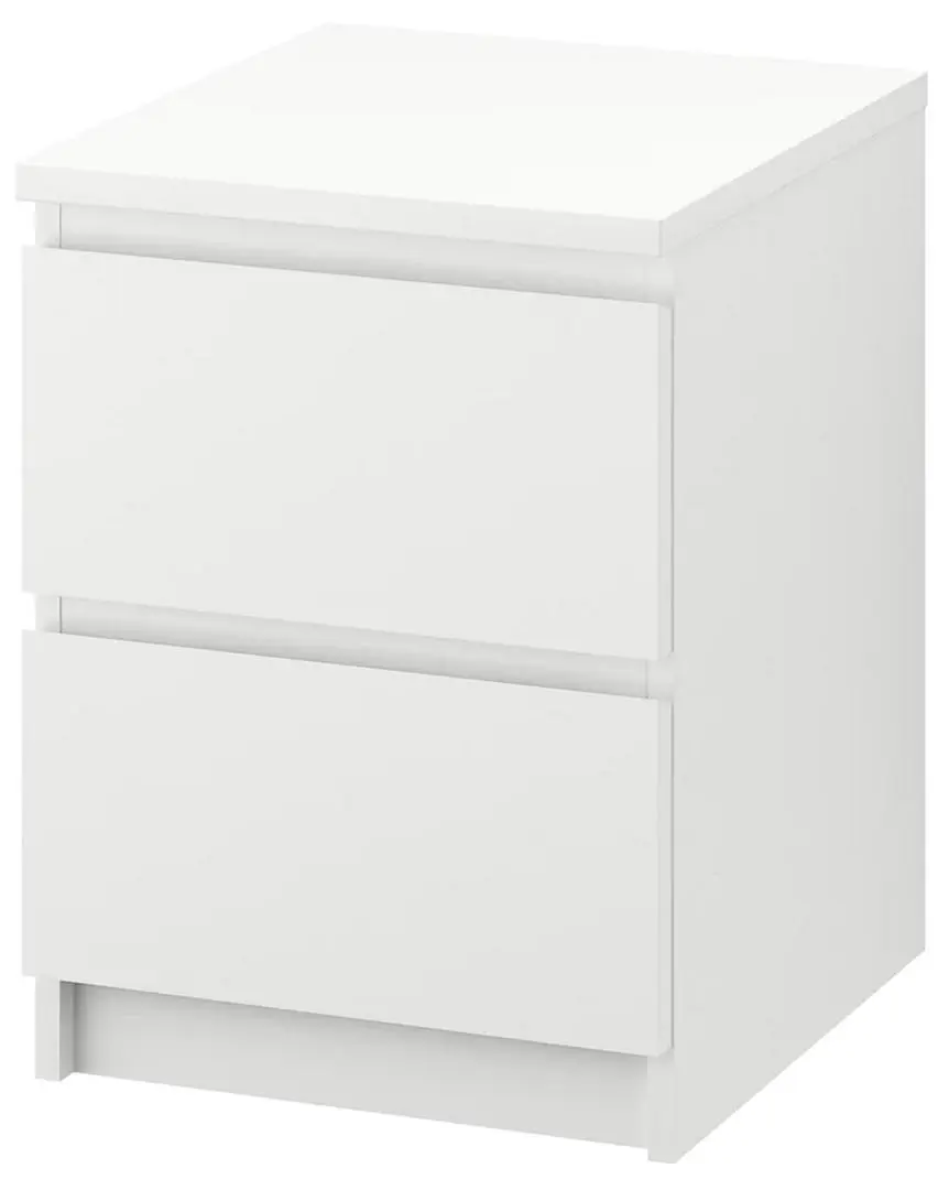 Тумба прикроватная IKEA Malm 2 ящика 40x55см, белый