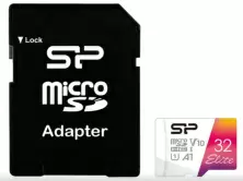 Карта памяти Silicon Power microSD Class10 A1 V10 UHS-I + SD adapter, 32GB
