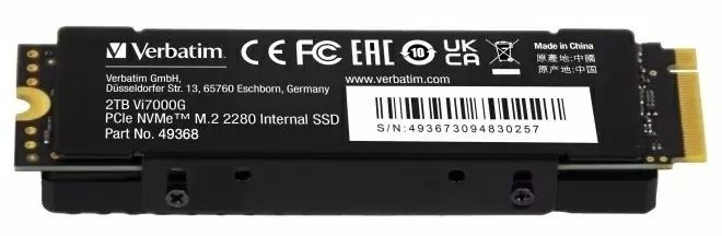 SSD накопитель Verbatim Vi7000G M.2 NVMe, 2TB