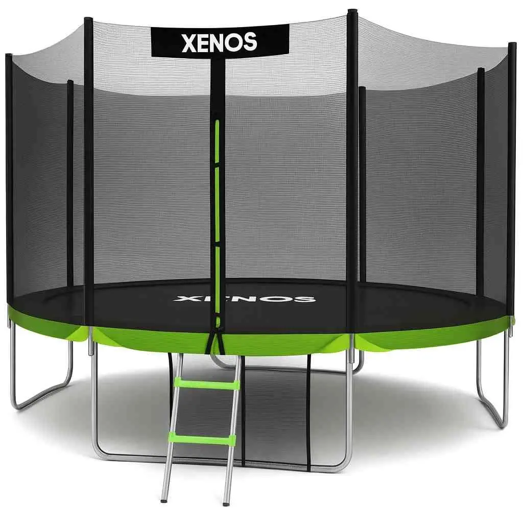 Батут Xenos XT-12FT 366cm, черный/зеленый