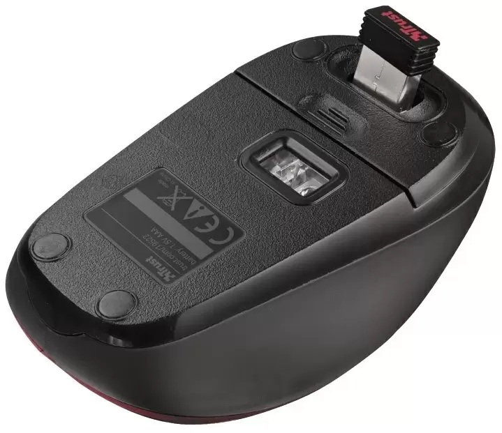 Мышка Trust Yvi Wireless Mini, черный/красный