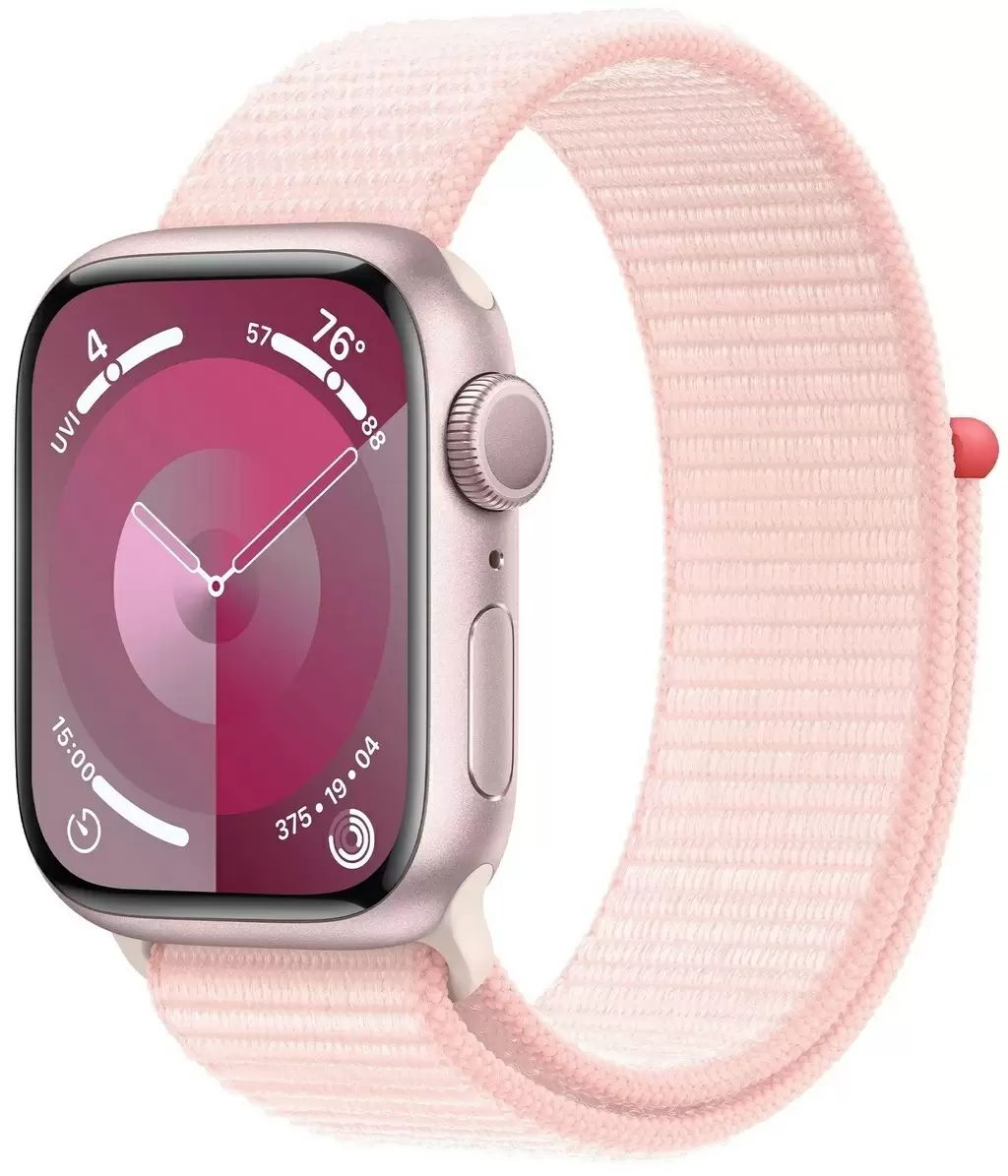 Умные часы Apple Watch Series 9 GPS 41mm, Pink Aluminium Case with Light Pink Sport Loop