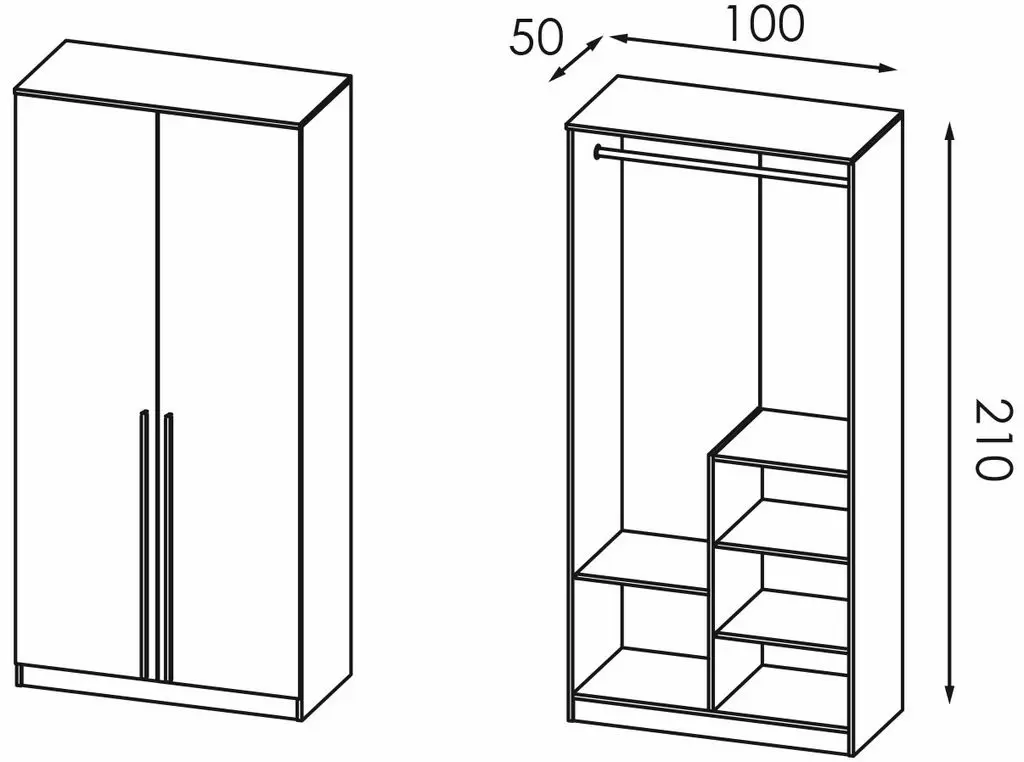 Шкаф Modern Kenon 100, дуб крафт белый