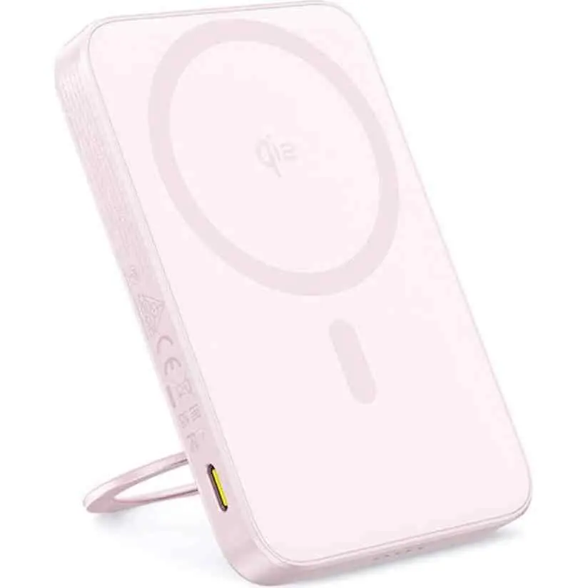 Внешний аккумулятор Baseus PicoGo Qi2 5000mAh, розовый на tehnoparc.md Внешний аккумулятор Baseus PicoGo Qi2 5000mAh, розовый