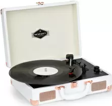 Vinyl Audio System Auna Nostalgy Peggy Sue Retro, alb/auriu