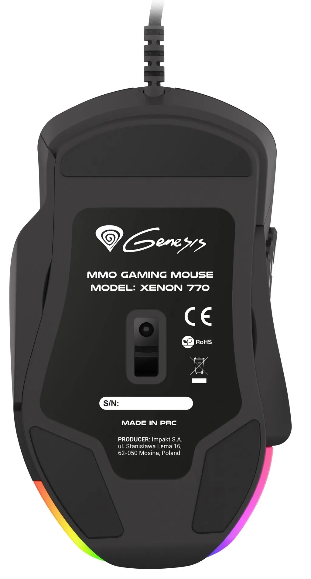 Mouse Genesis Xenon 770, negru