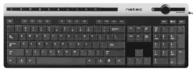 Tastatură Natec Swordfish Slim, negru/argintiu