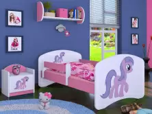 Детская кровать Happy Babies Happy Pony L01 70x140см, белый/розовый