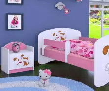 Тумба прикроватная Happy Babies Happy SZN02 Dog and Cat, белый/розовый