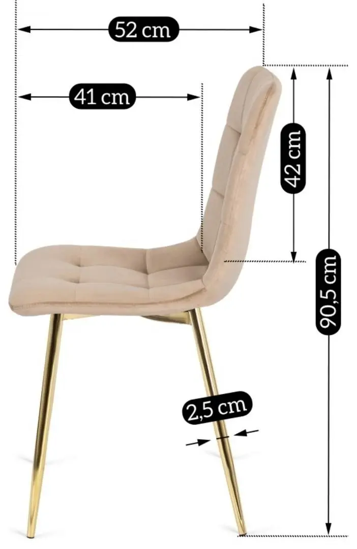Scaun Mebel Elite York, cremă/auriu