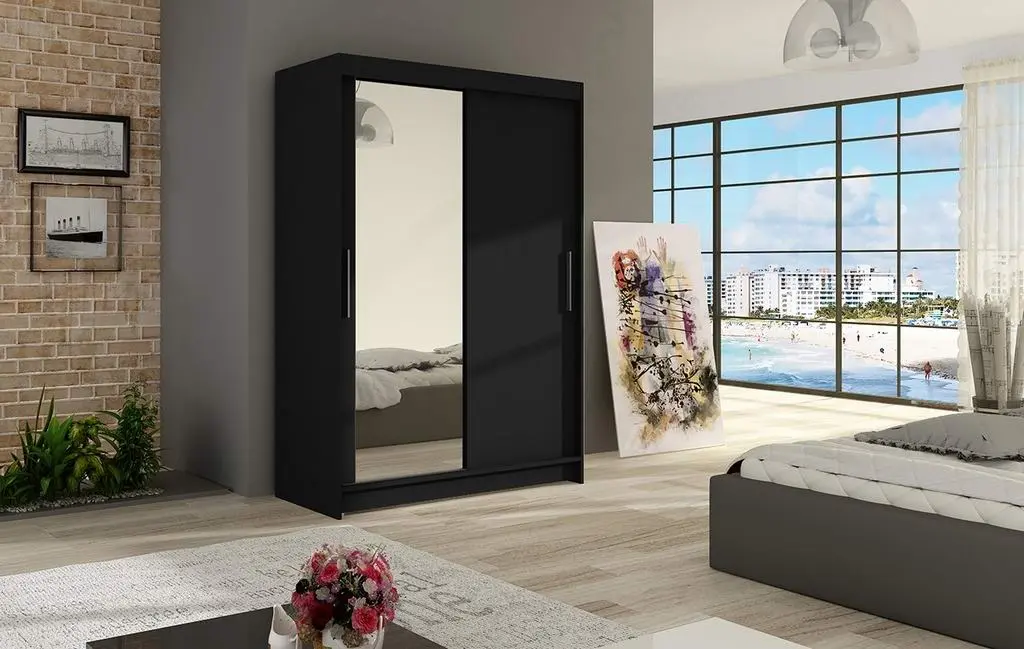 Dulap-cupe Space Meble Miami VI 120x200x58cm, negru mat