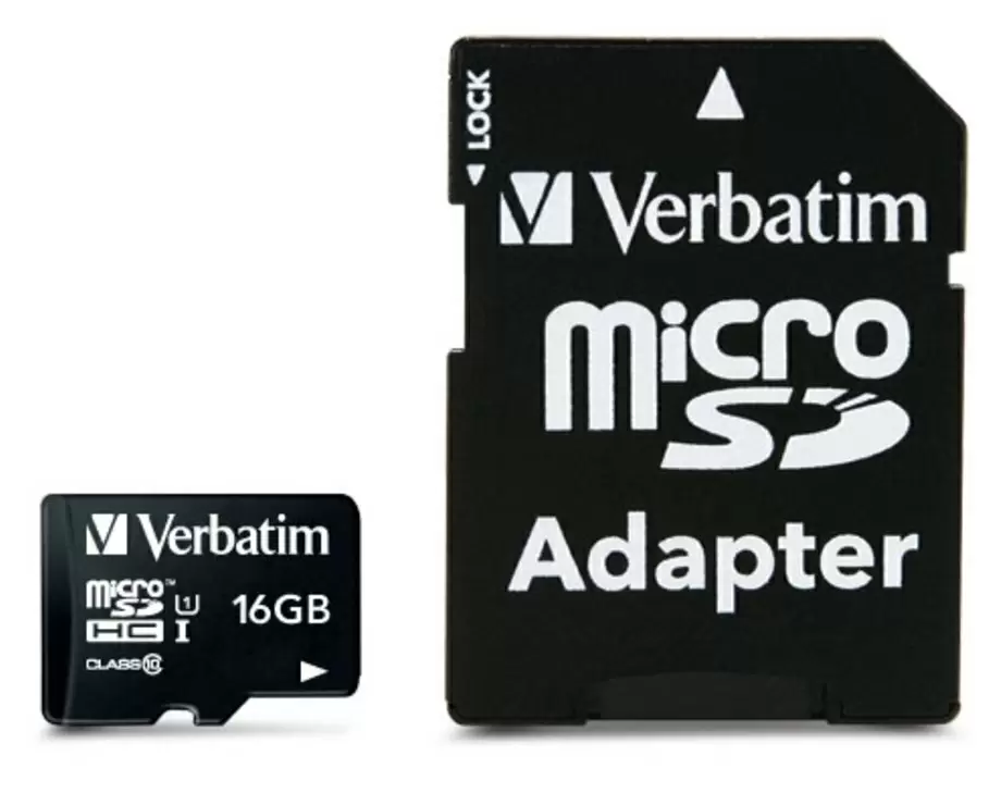 Карта памяти Verbatim microSDHC + Adapter, 16ГБ