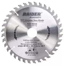 Disc de tăiere Raider 190x30x2.4mm 36T