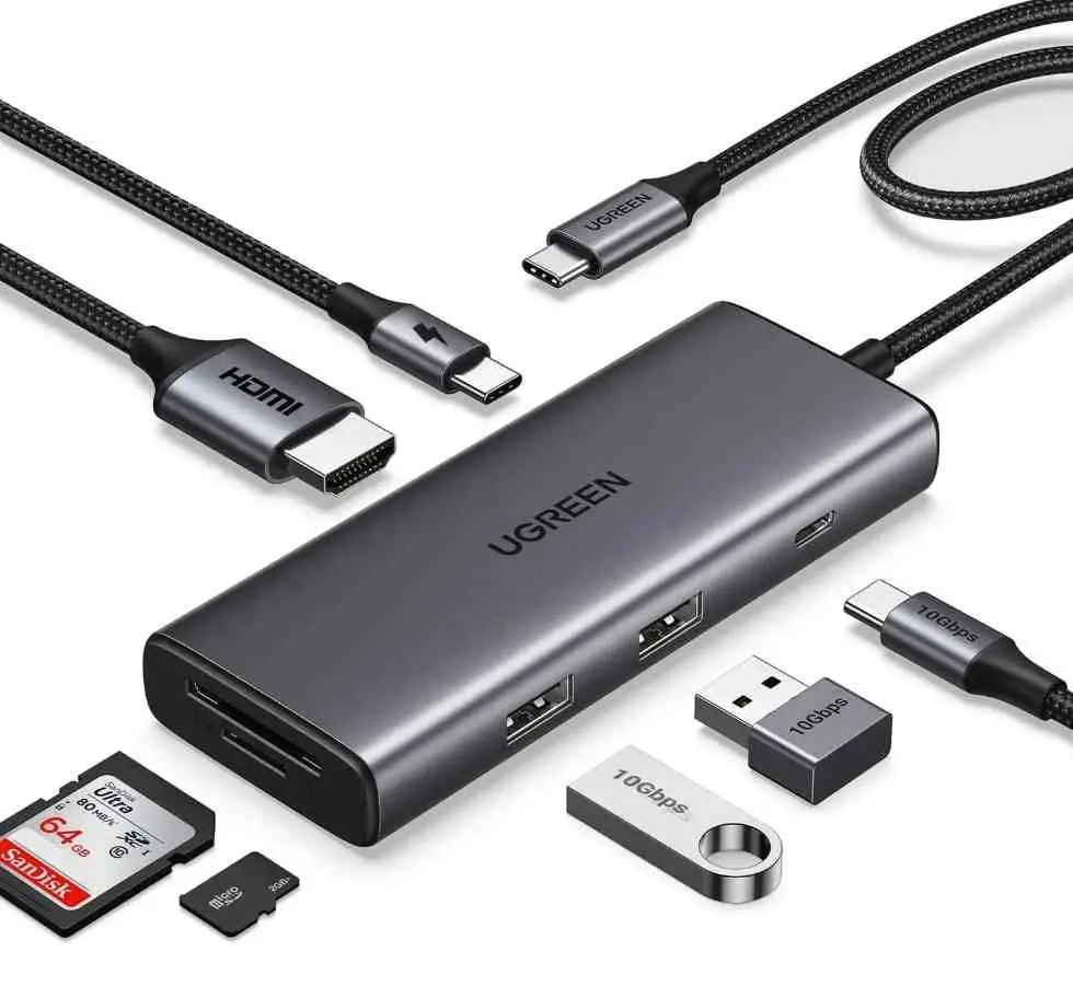 Multiplicator Ugreen Revodok Pro 107 7 in 1, gri
