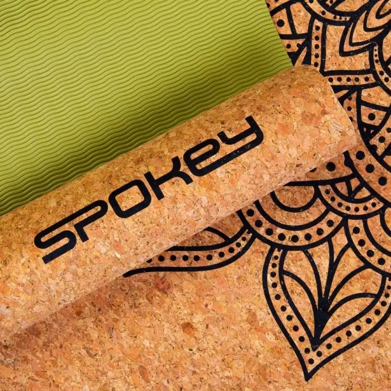 Covoraș fitness Spokey Savasana, cafeniu/verde