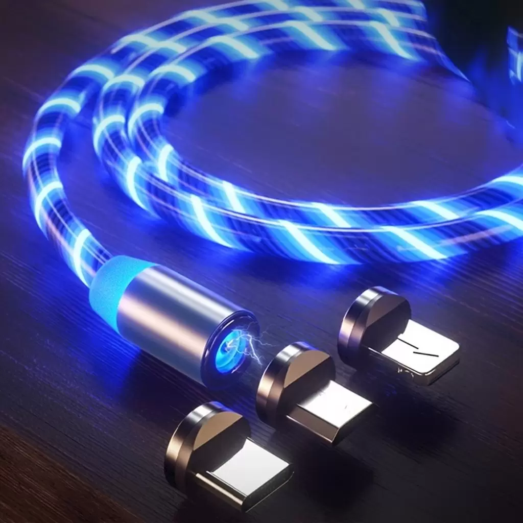 USB Кабель Aptel KK21S LED, синий