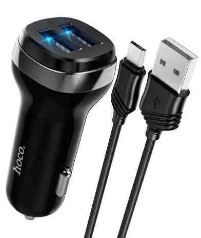 Încărcător auto Hoco Z40 Superior + Micro, negru