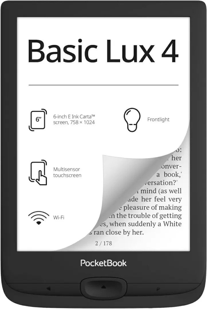 Электронная книга PocketBook Basic Lux 4, черный