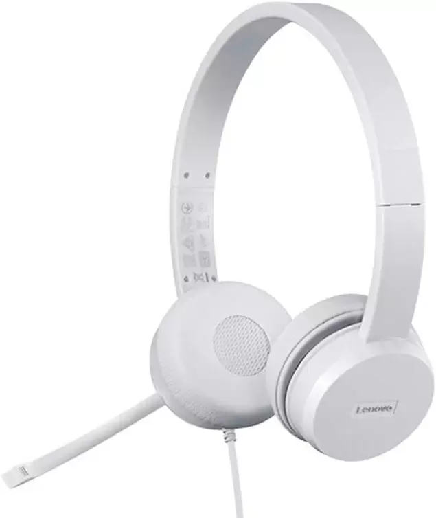 Căşti Lenovo 110 Stereo USB, alb