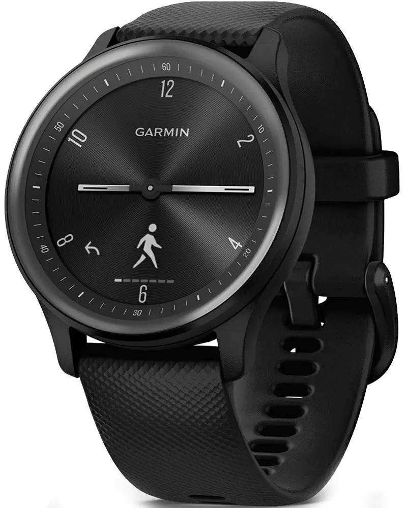 Smartwatch Garmin vivomove Sport, Black Case and Silicone Band with Slate Accents