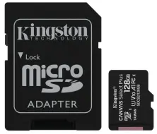 Карта памяти Kingston Canvas Select Plus microSDXC Class 10 UHS-I U1 + SD adapte, 128GB