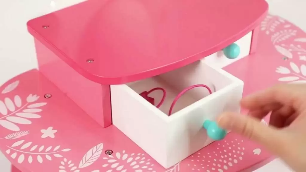 Туалетный столик Tooky Toy TL098A, розовый/белый