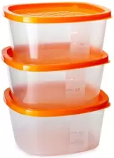 Set container pentru mâncare Good&Good Comp 3104, transparent/portocaliu
