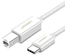 Кабель Ugreen USB-C to USB 2.0 Print Cable 1м, белый