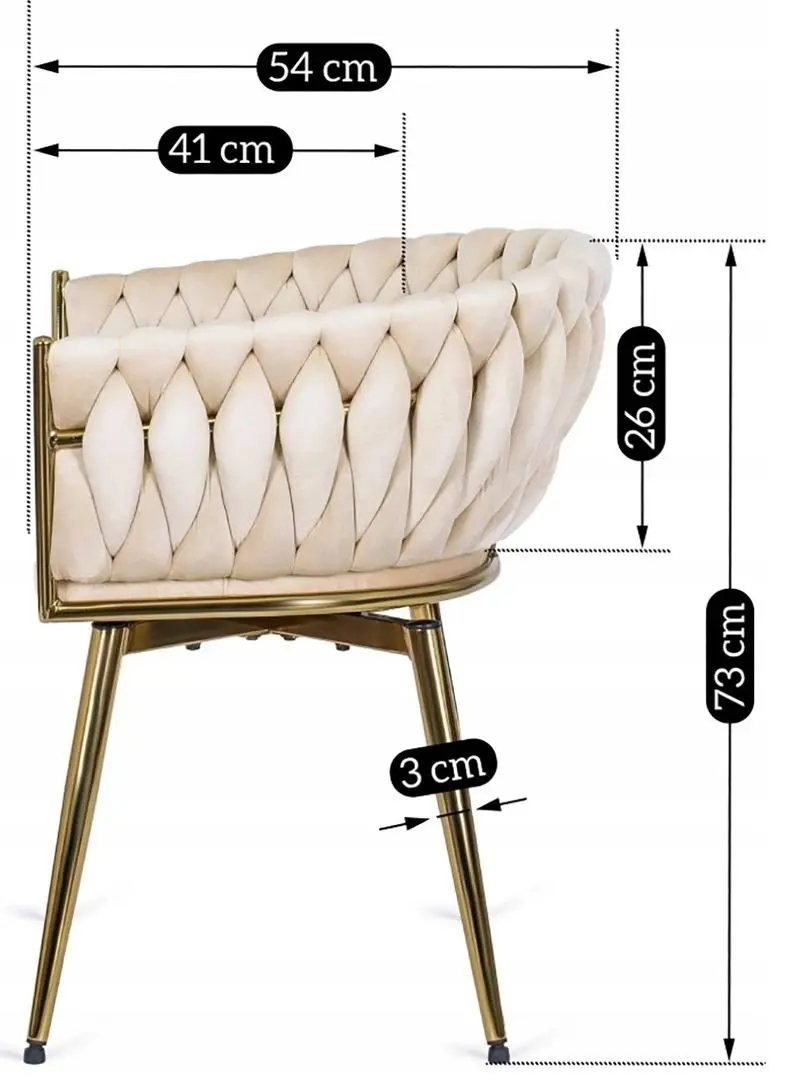 Scaun Mebel Elite Rubi, cremă/auriu