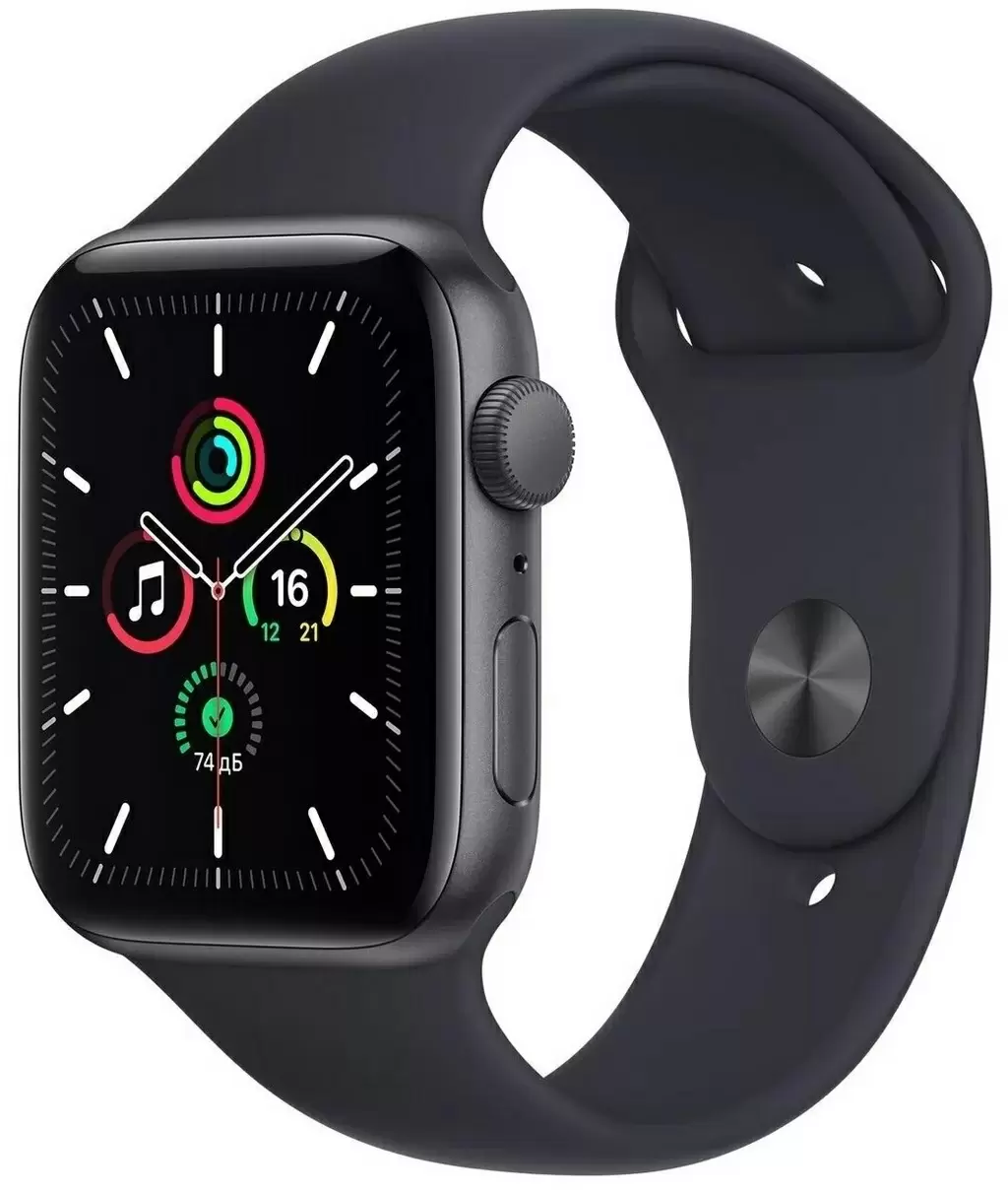 Smartwatch Apple Watch SE 40mm, carcasă din aluminiu, curea tip sport noapte întunecată, gri space