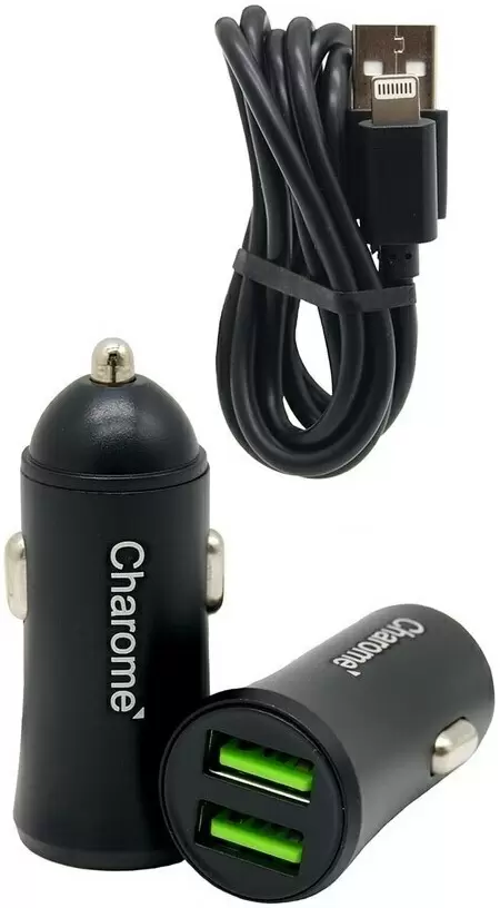 Автомобильная зарядка Charome C6 with USB to Lightning, черный