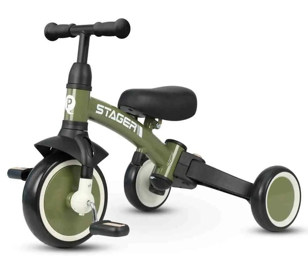 Bicicletă pentru copii Qplay Stager 3 in1, verde